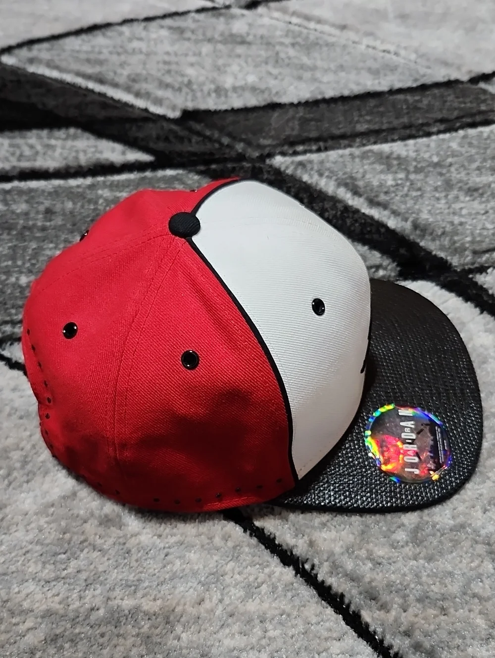 VINTAGE JORDAN JUMPMAN EMBROIDERED COLORWAY FLAT COW LEATHER SNAP-BACK HAT CAP